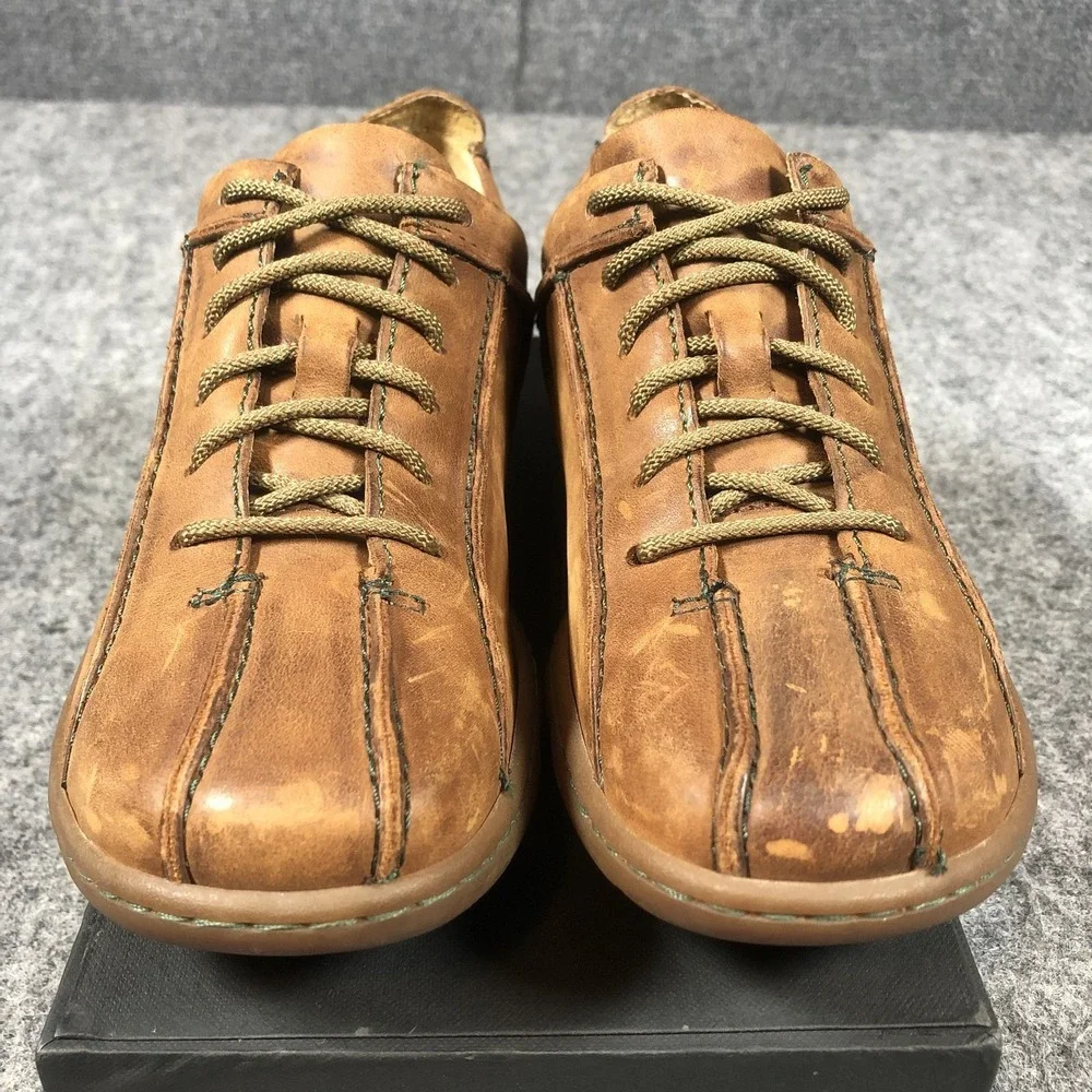 Born Shoes Womens‎ Size 7 38.5 Brown Leather Lace Up Comfort Sneakers Casual